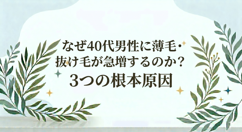 なぜ40代男性に薄毛・抜け毛が急増するのか？3つの根本原因